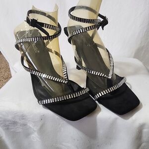 SHOE DAZZLE MARGOT SUEDE ANKLE STRAP HEELS